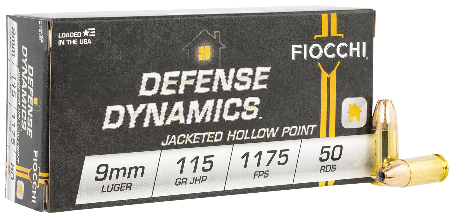Fiocchi 9APHP Defense Dynamics 9mmLuger 115gr Jacketed Hollow Point 50 Per Box/20 Case