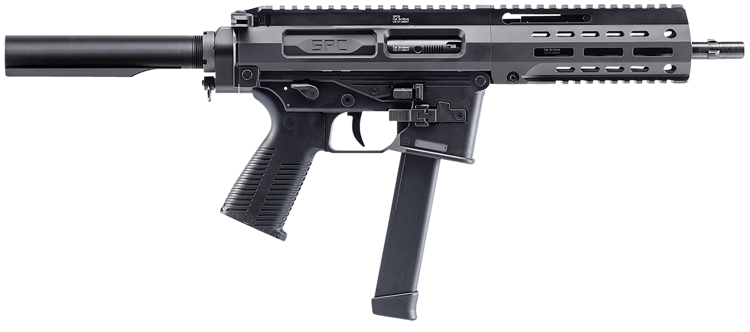 B&T Firearms 500003ABG SPC9 9mm Luger 33+1 9.10", Black, Buffer Tube Stock, Polymer Grip (Glock Mag Compatible)