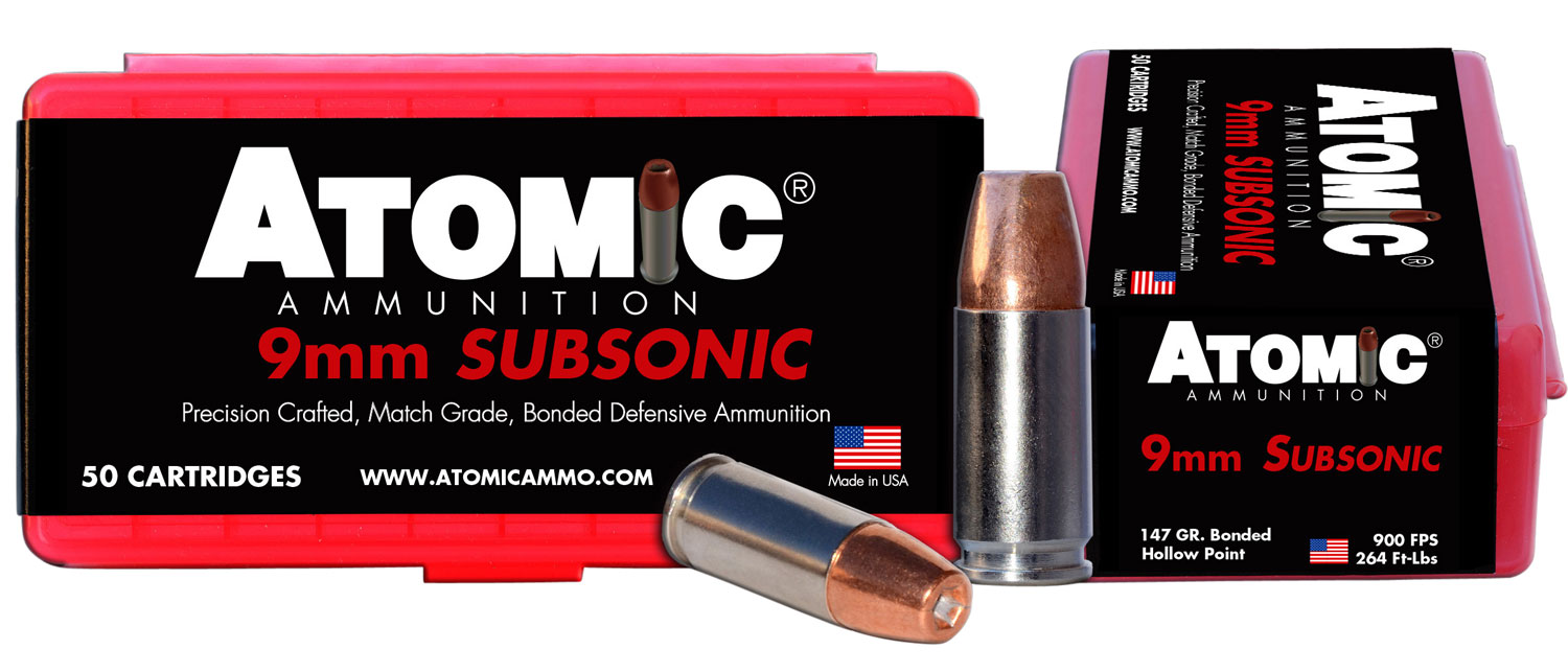 Atomic Subsonic 9mm 147gr Bonded Match HP 50rd Box