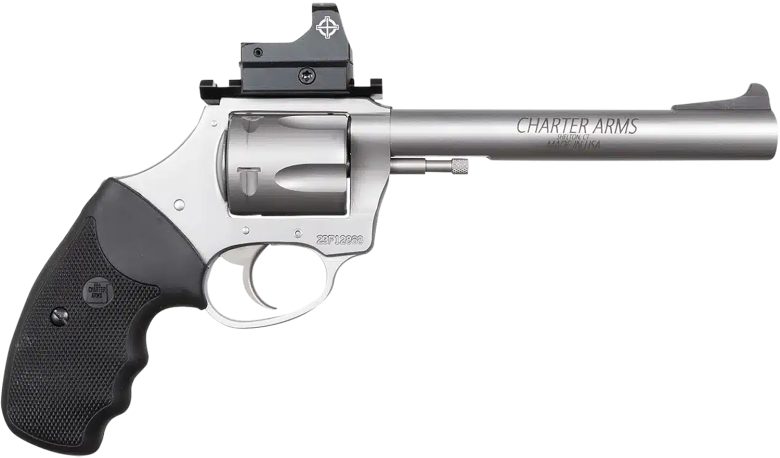 Charter Arms 73565 Mastiff Target Large Frame 357 Mag 5rd 6" Stainless Steel Barrel, Cylinder & Frame, Sightmark Micro Optic, Picatinny Rail, Black Rubber Grip, Exposed Hammer