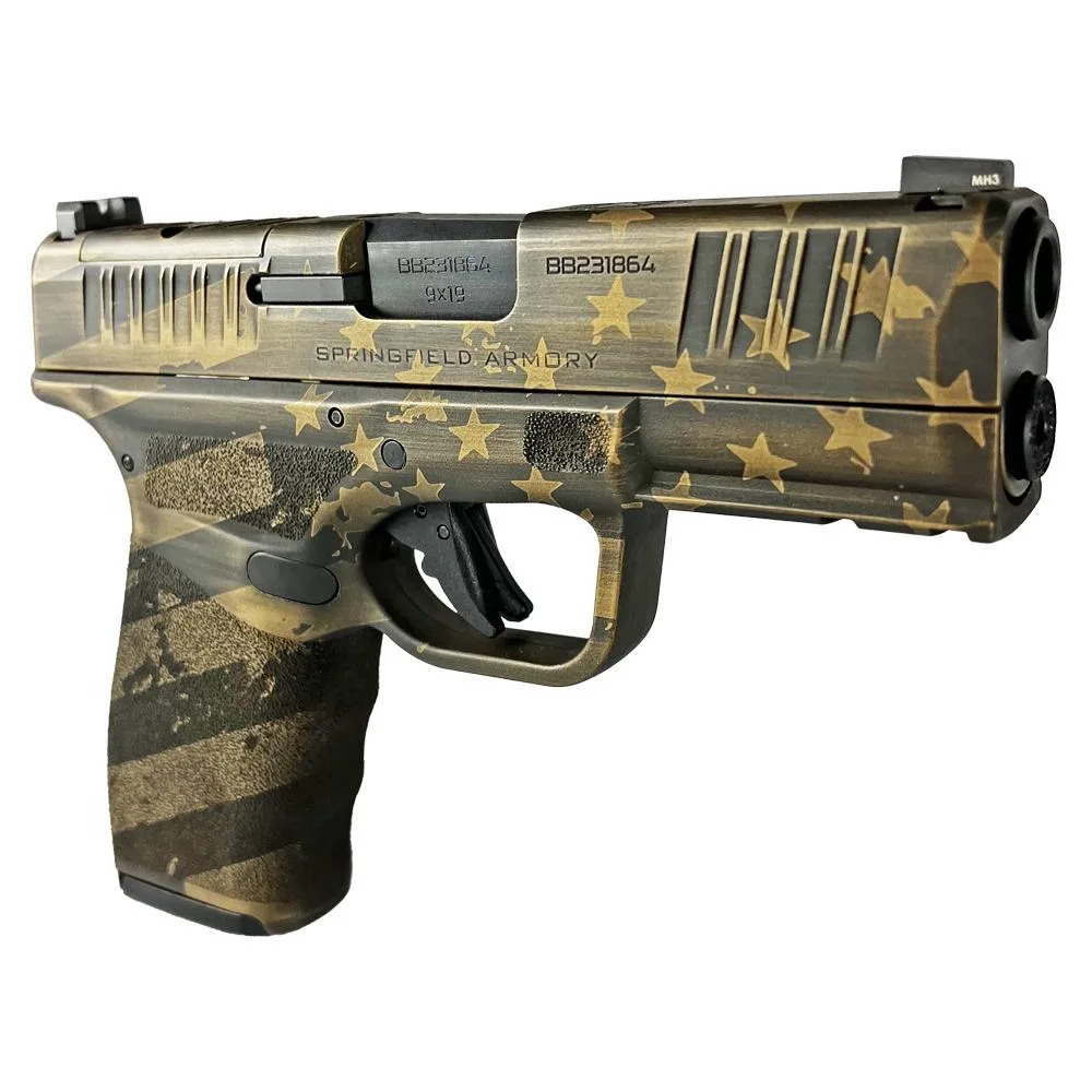 Springfield Hellcat Pro 9mm Distressed Flag Bronze 3.7" 15+1 OSP