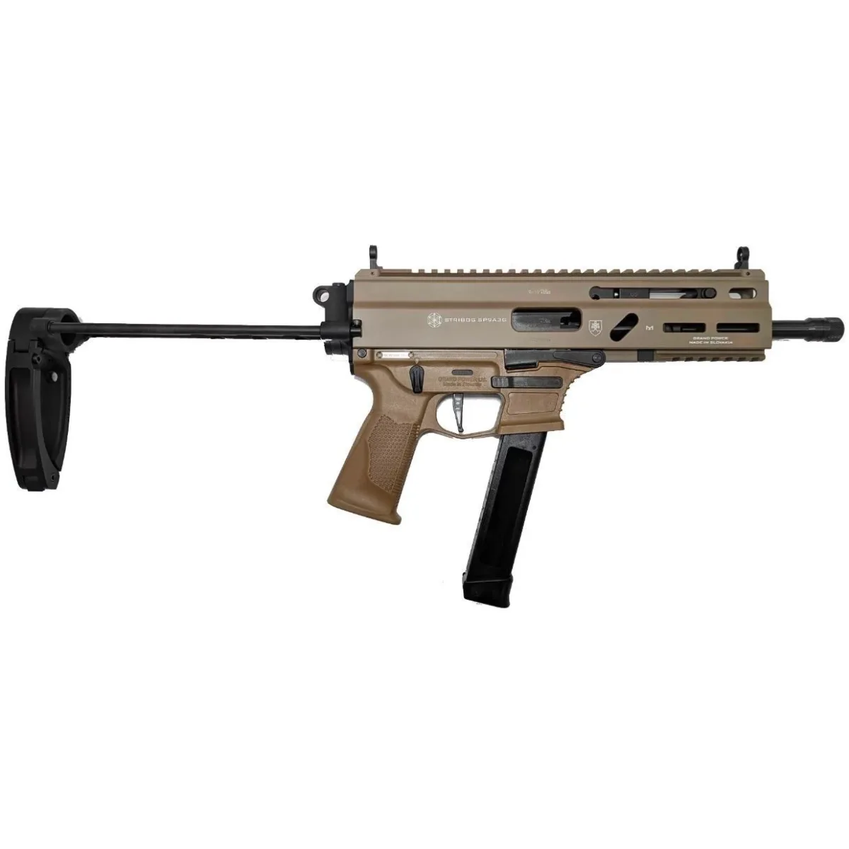 Stribog SP9A3G 9mm FDE 8in Threaded Barrel 30rd PDW Brace Pistol