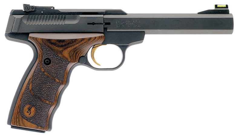 Browning 051428490 Buck Mark Plus UDX *CA Compliant 22 LR 10+1 5.50" Matte Black Slab Side Barrel, Matte Black Serrated Slide & Aluminum Frame, Finger Groove Laminate Grip