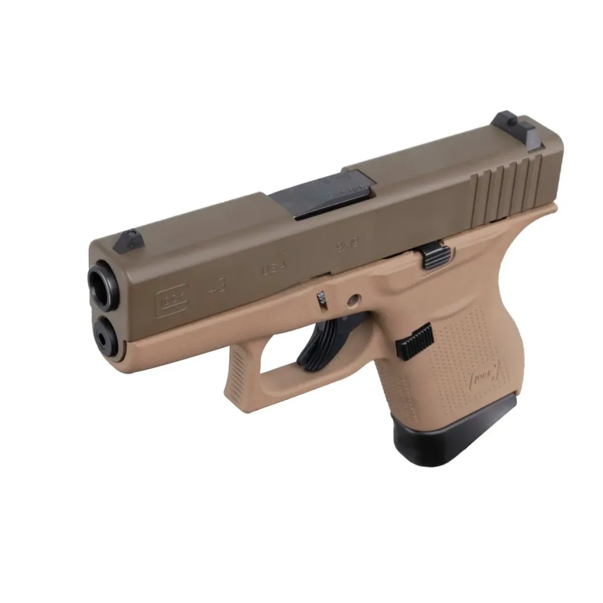 Glock 43 9mm Subcompact Dark Earth Frame Patriot Brown Custom