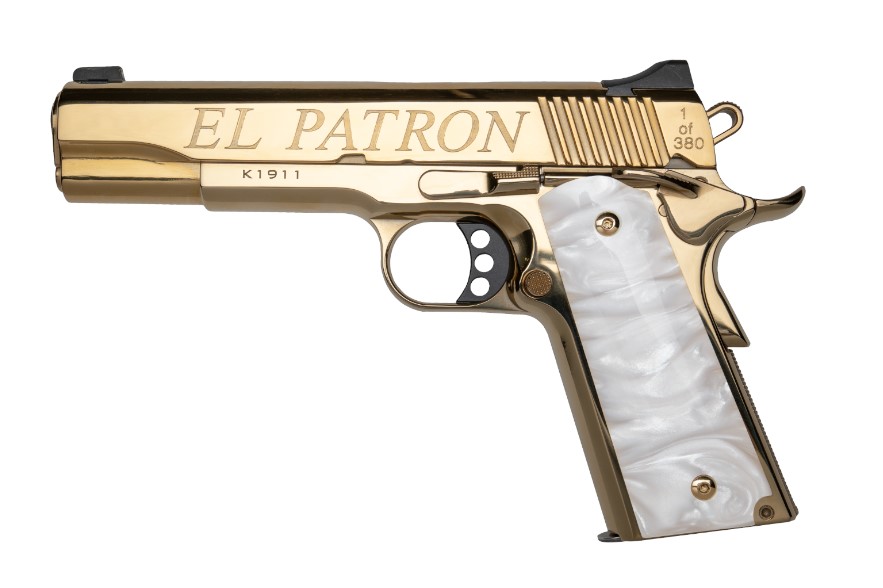 CNC KIMBER 1911 EL PATRON 38SUPER 9RD GOLD ENGRAVED HANDGUN