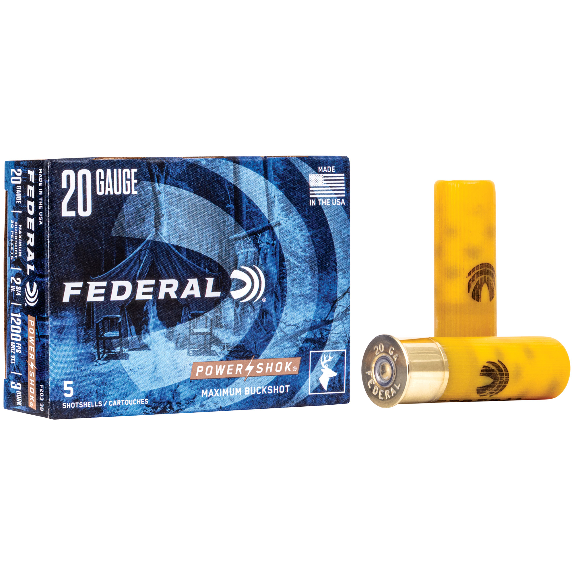 Federal Power-Shok 3 Buck 20 Gauge Buckshot