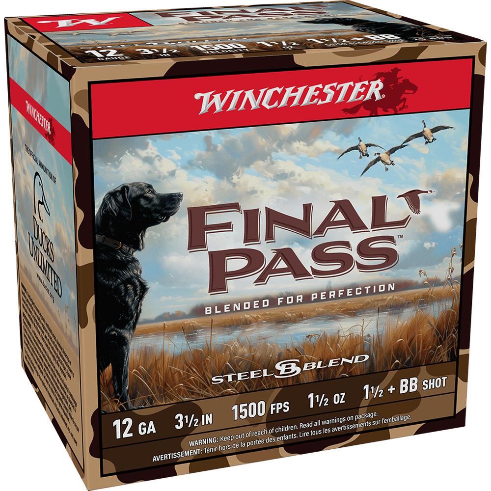 Winchester Final Pass Shotshells 12 ga 3.5" 1-1/2 oz 1500 fps 1.5 + BB Shot 25/rds