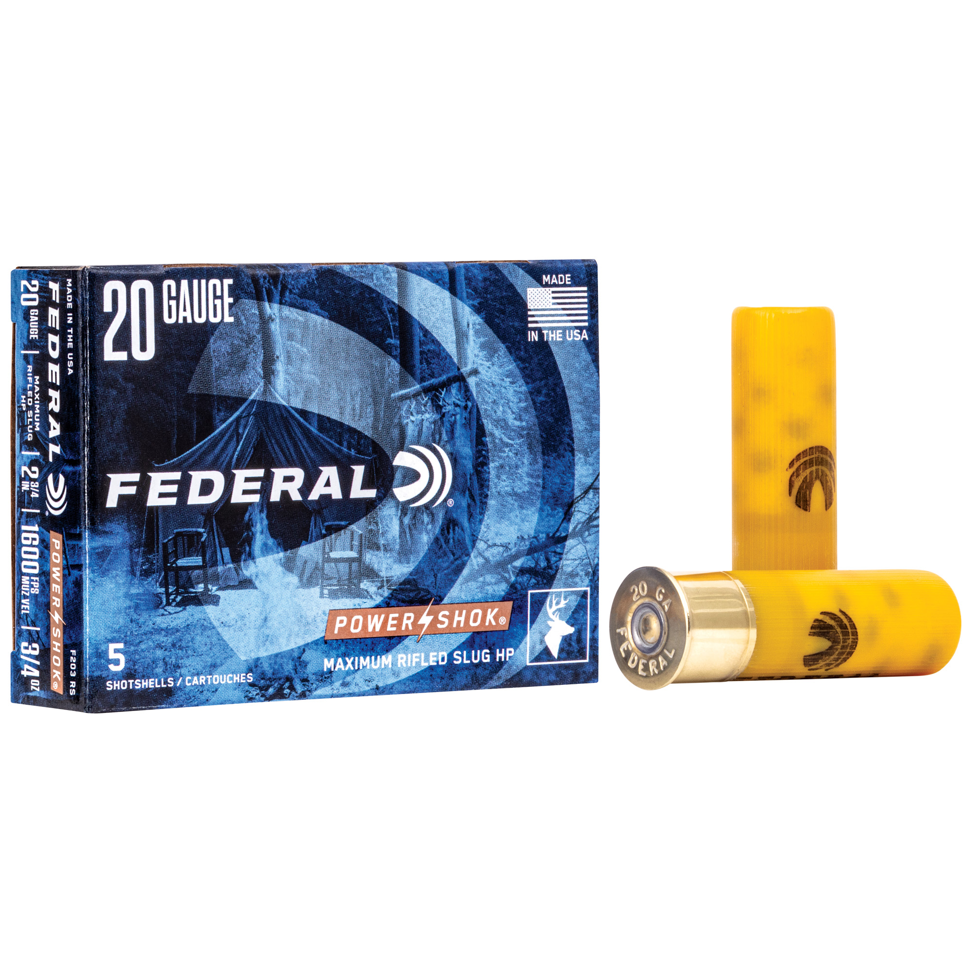 Federal Power-Shok Rifled Hollow Point Slug - 20 Gauge, 2.75"