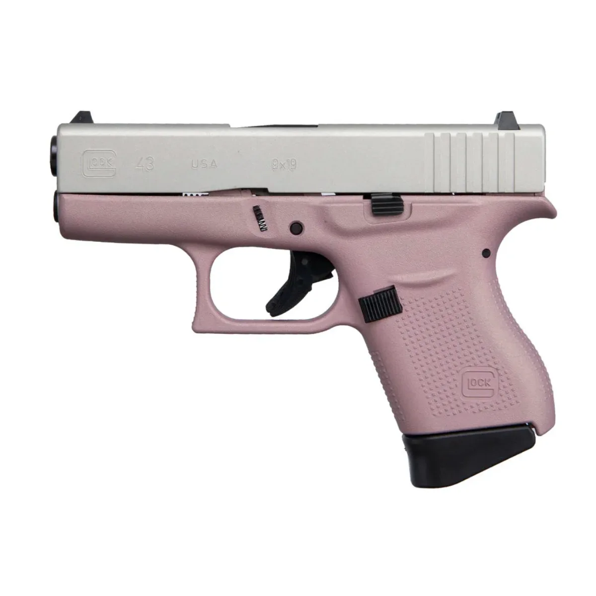 Glock 43 Pink Frame USA 9mm 3.4″ Pistol 6-Round Capacity